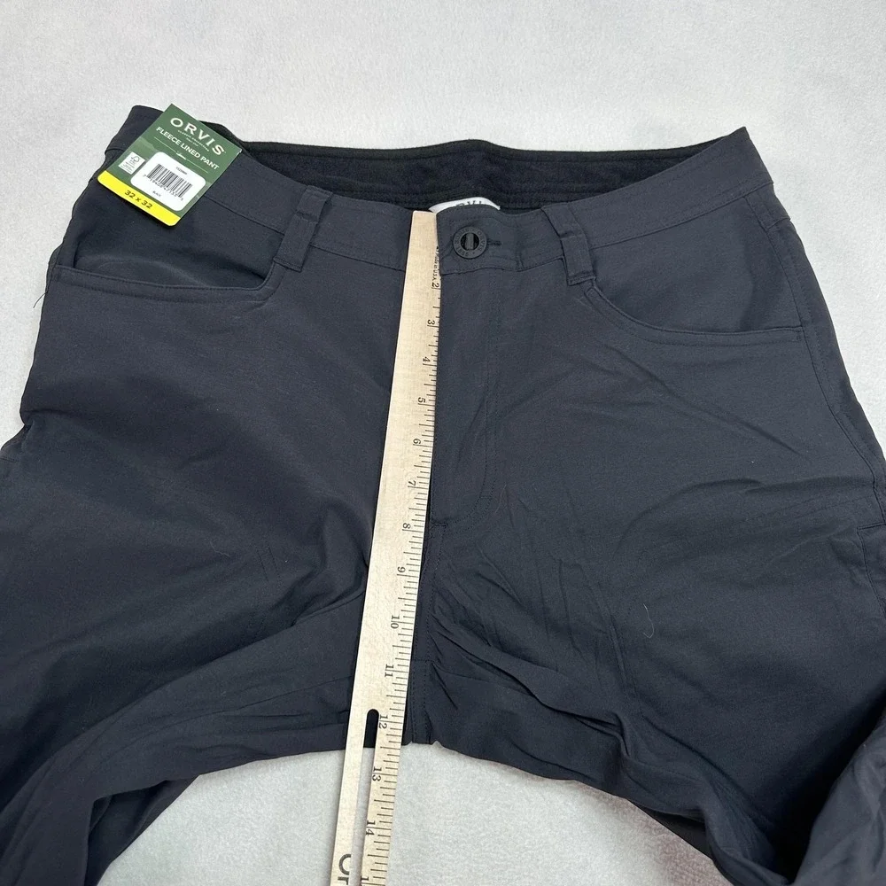Orvis Pants Mens 32x32 Black Fleece Lined Cargo Nylon Winter Hiking Outdoor